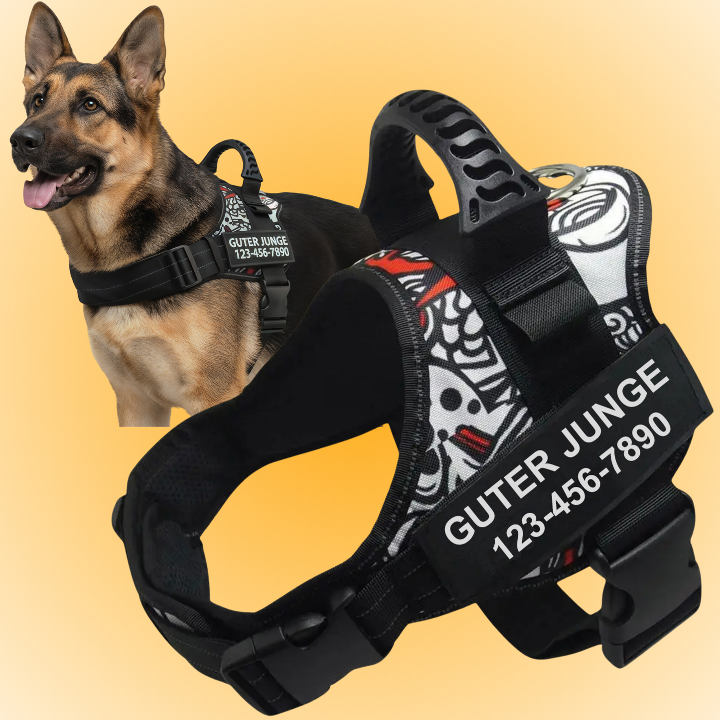Personalisierbares Anti-Zug Hundegeschirr | Verstellbar & Hochwertig | für Kleine & Große Hunde