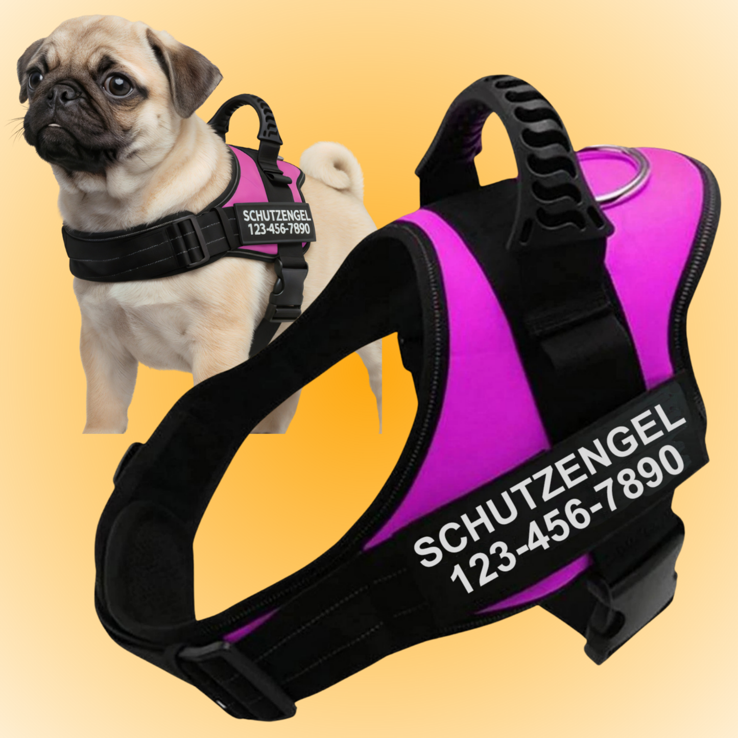 Personalisierbares Anti-Zug Hundegeschirr | Verstellbar & Hochwertig | für Kleine & Große Hunde