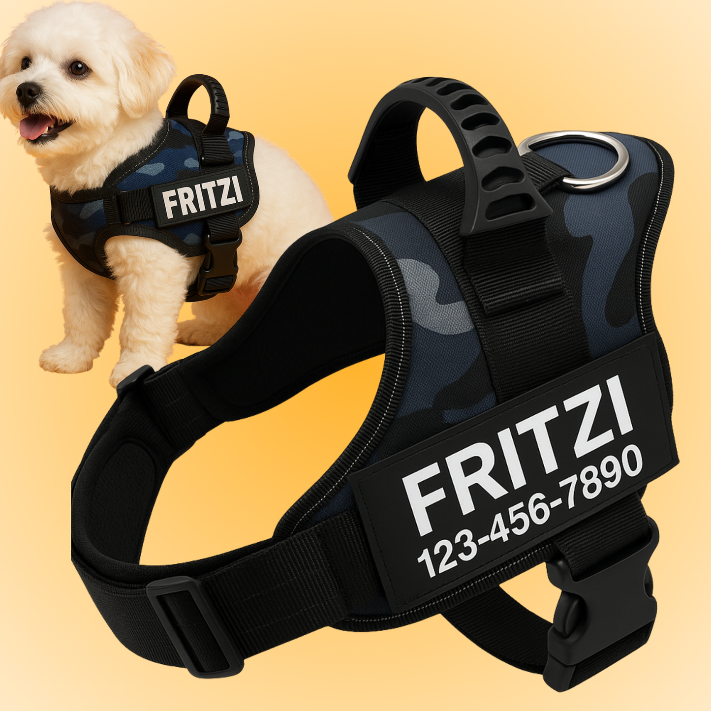 Personalisierbares Anti-Zug Hundegeschirr | Verstellbar & Hochwertig | für Kleine & Große Hunde