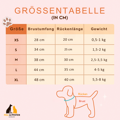 Gefütterte Hundeweste/Jacke - perfekter Schutz bei Kälte