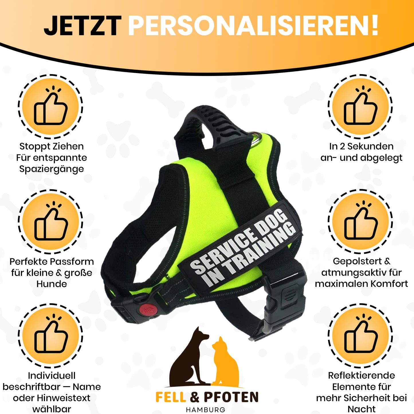 Personalisierbares Anti-Zug Hundegeschirr | Verstellbar & Hochwertig | für Kleine & Große Hunde